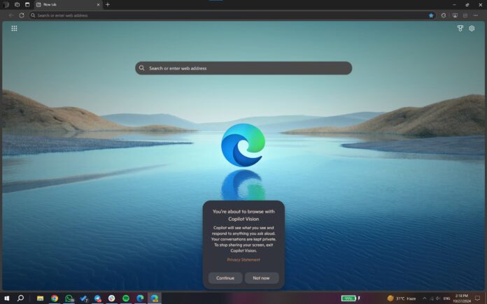 Microsoft Edge Copilot Vision